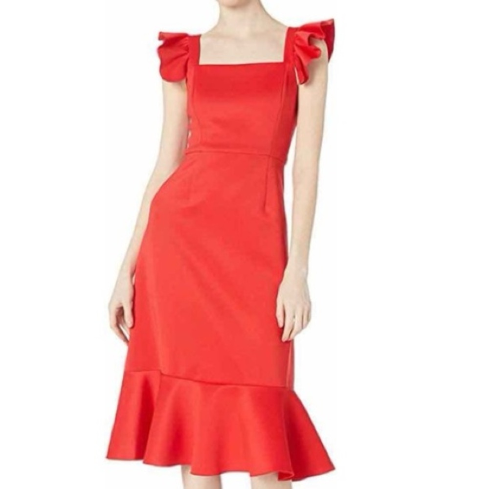 NWT Betsy Johnson Ruffled Scuba Dress